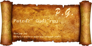 Petró György névjegykártya