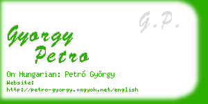 gyorgy petro business card